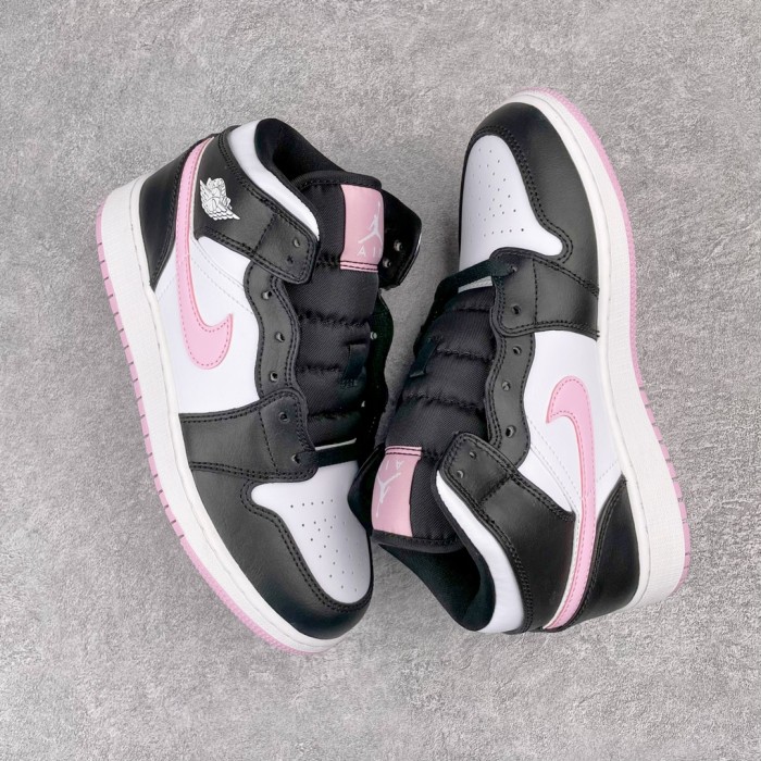 Jordan 1 Mid White Black Light Arctic Pink
