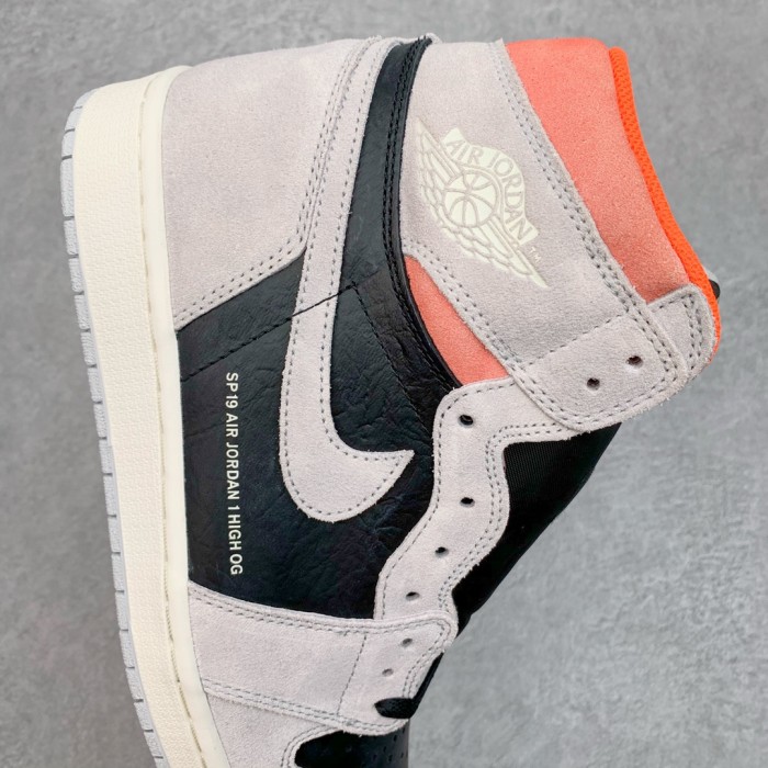 Jordan 1 Retro High Neutral Grey Hyper Crimson