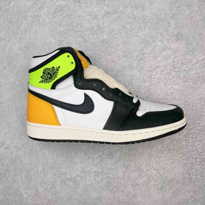 Jordan 1 Retro High White Black Volt University Gold