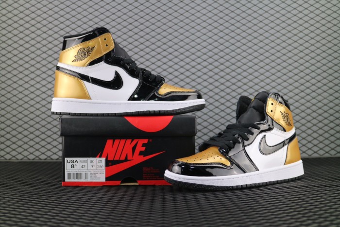 Jordan 1 Retro High NRG Patent Gold Toe