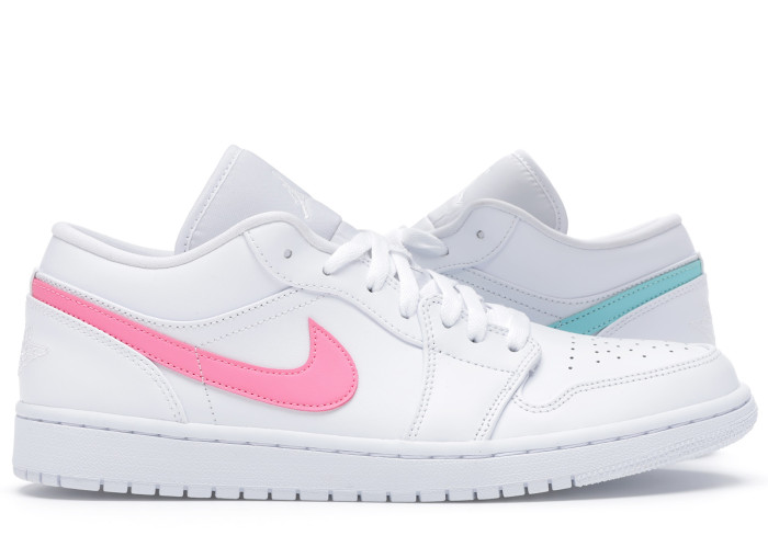 Jordan 1 Low White Multi-Color Swoosh