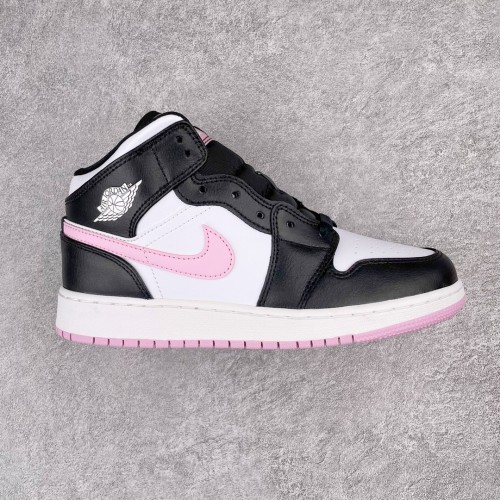 Jordan 1 Mid White Black Light Arctic Pink