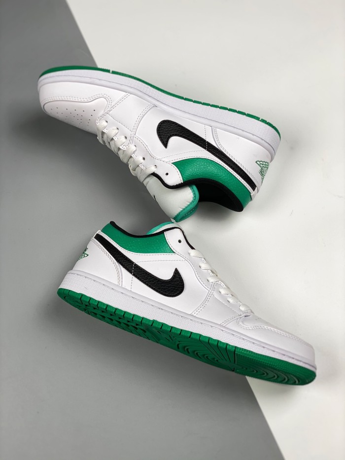 Jordan 1 Low White Lucky Green Black