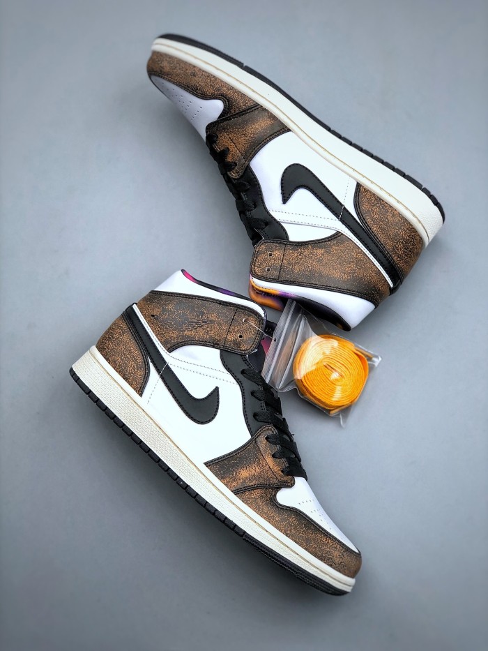 Jordan 1 Mid SE Orange Wear Away