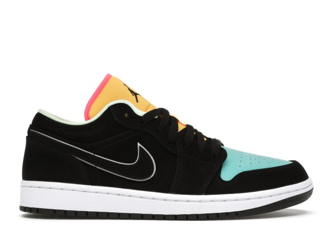 Jordan 1 Low Black Aurora Green Laser Orange