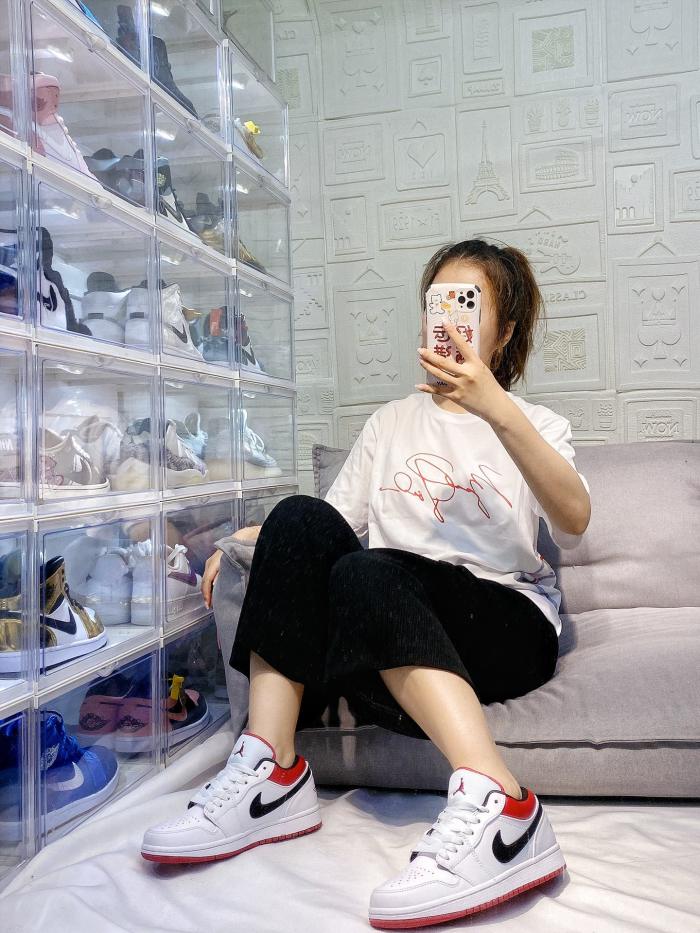 Jordan 1 Low White University Red Black