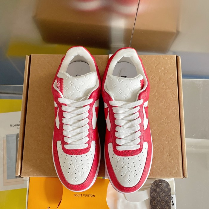 Louis Vuitton Nike Air Force 1 Low By Virgil Abloh White Red