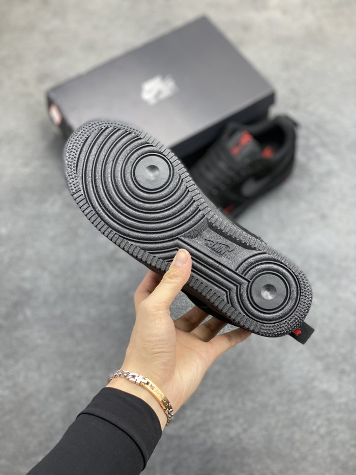 Nike Air Force 1 Low Multi-Swoosh Black Crimson