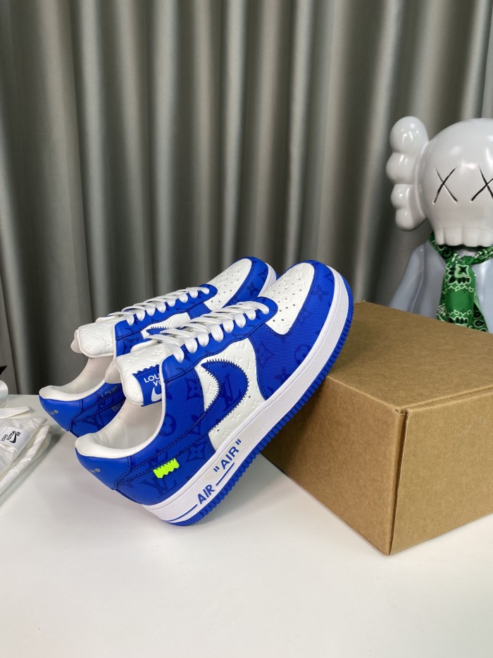 Louis Vuitton Nike Air Force 1 Low By Virgil Abloh White Royal