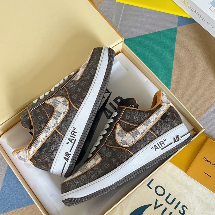 Nike Air Force 1 Low Louis Vuitton Monogram Brown Damier Azur