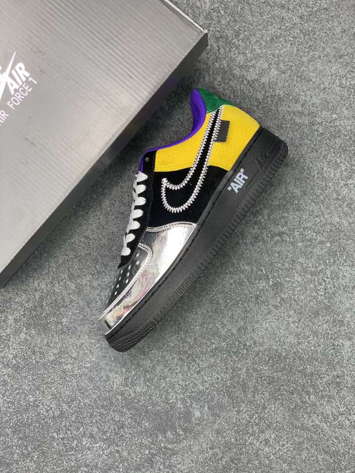 Louis Vuitton Nike Air Force 1 Low By Virgil Abloh Black Metallic Silver