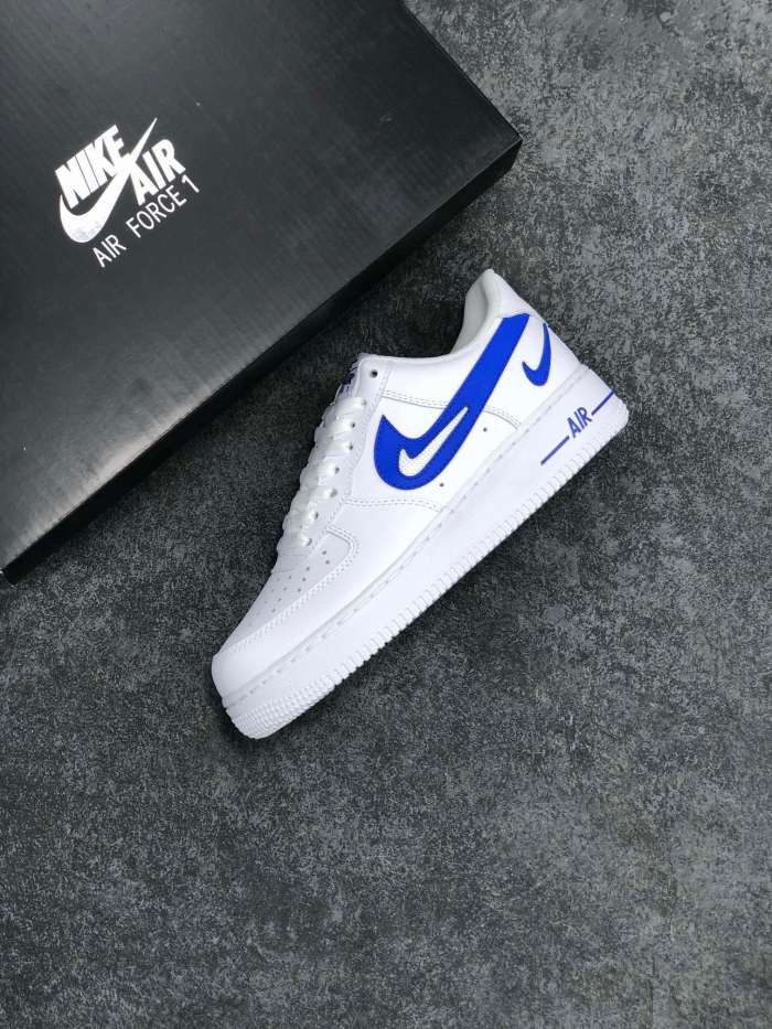 Nike Air Force 1 Low '07 FM Cut Out Swoosh White Game Royal