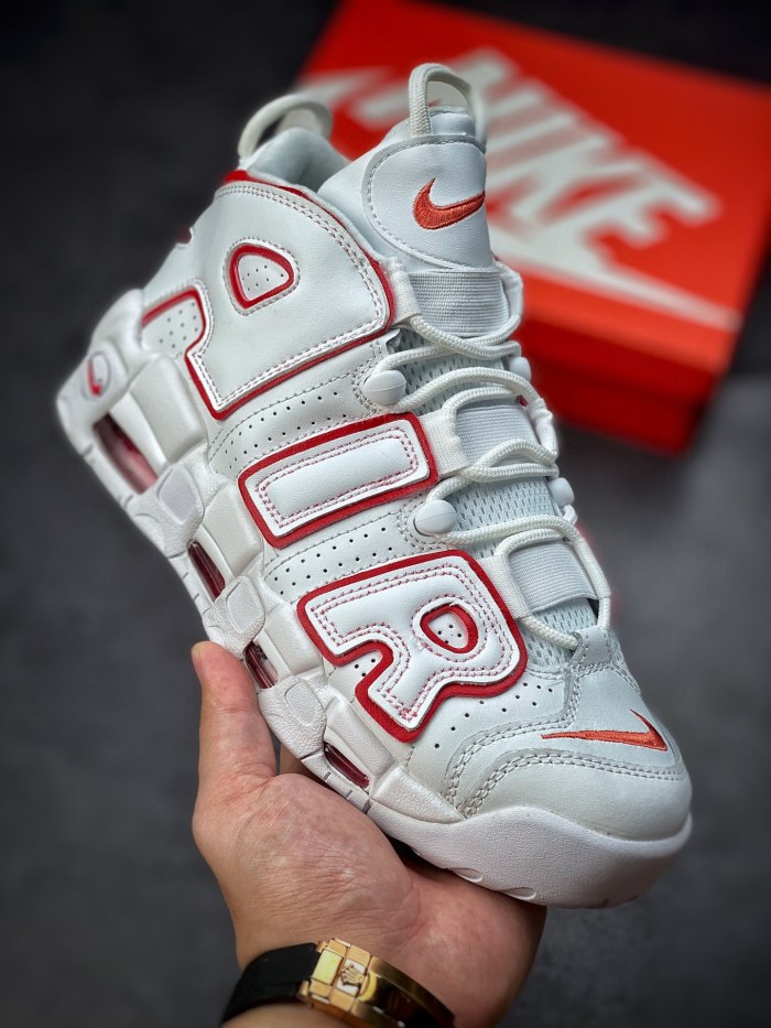 Nike Air More Uptempo White Varsity Red Outline (2018/2021)