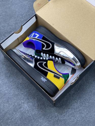 Louis Vuitton Nike Air Force 1 Low By Virgil Abloh Black Metallic Silver