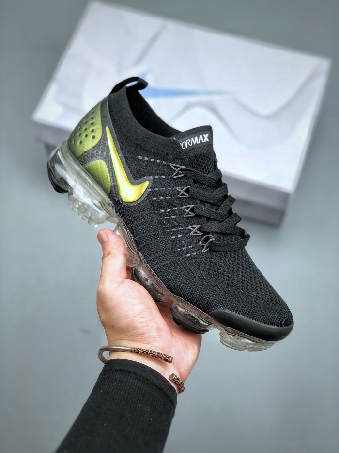 Nike Air VaporMax Flyknit 2 Black Metallic Silver Multi-Color
