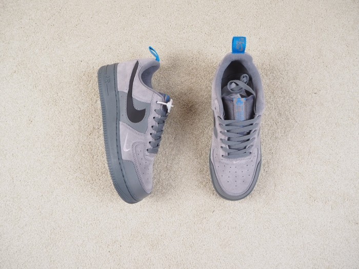Nike Air Force 1 Low Cut Out Swoosh Grey