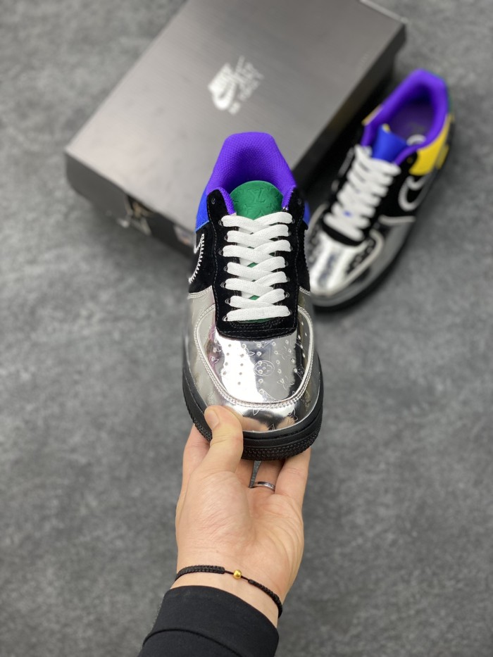 Louis Vuitton Nike Air Force 1 Low By Virgil Abloh Black Metallic Silver