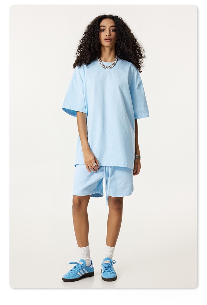 Oversized T-shirt and shorts set 20 colors Customized logo