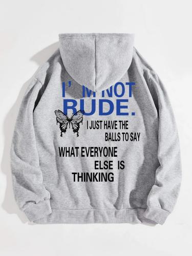 Women's Butterfly & Letter Print Drawstring Hoodie, Casual Long Sleeve Pocket Hooded Sweatshirt for Spring & Fall, Fashion Women's Clothes for Daily Wear