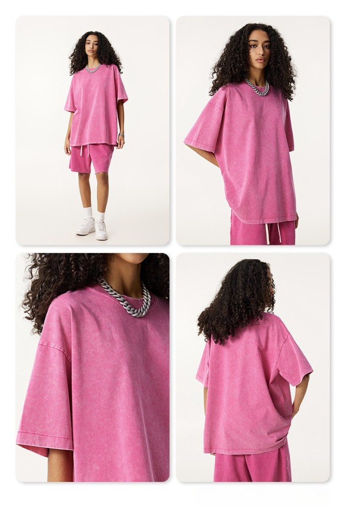 Oversized T-shirt and shorts set 8 colors Customized logo