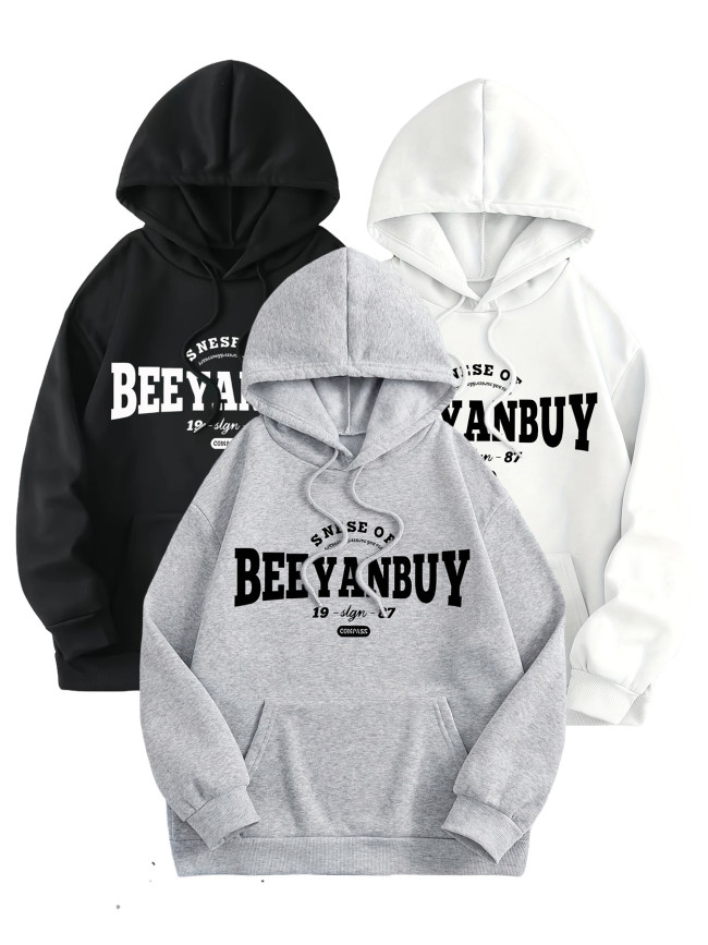 Women's Casual Sports Hooded Sweatshirt, Comfortable And Fashionable, Suitable For Sports And Daily Life, BEEYANBUY Letter Print