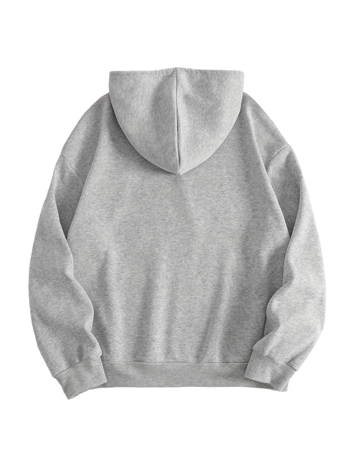 New York Print Solid Color Drawstring Hoodie, Pullover Drawstring Kangaroo Pocket Active Hooded Sweatshirt, Women's Sweatshirts