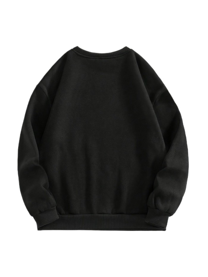 Women's Cherry Print Crew Neck Sweatshirt, Casual Long Sleeve Pullover for Daily Wear, Ladies Fall & Winter Clothes