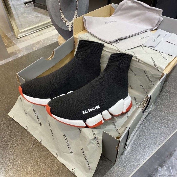 Balenciaga Speed 2.0 Bicolor Transparent Red Sole (W)