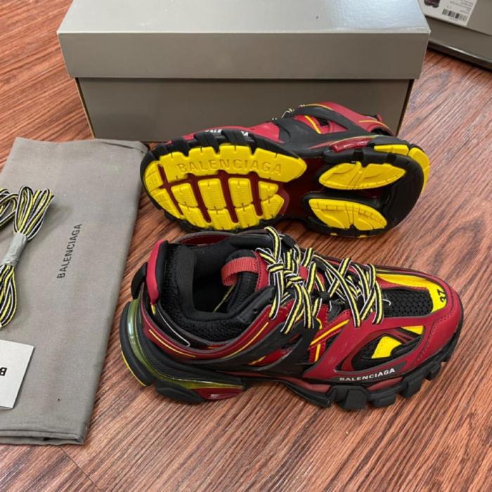 Balenciaga Track Trainers Burgundy Black