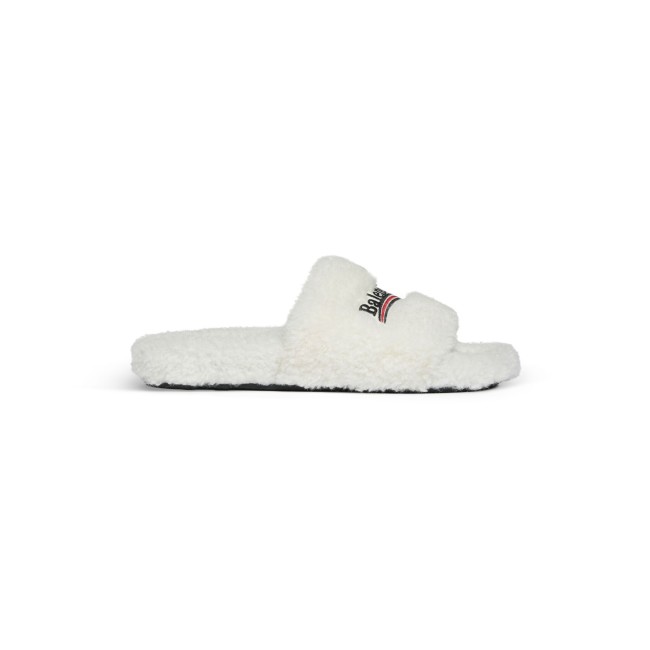 Balenciaga Furry Slide White 654261W2DO19906