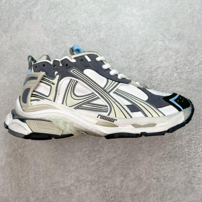Balenciaga Runner Lace Up Sneakers White Black