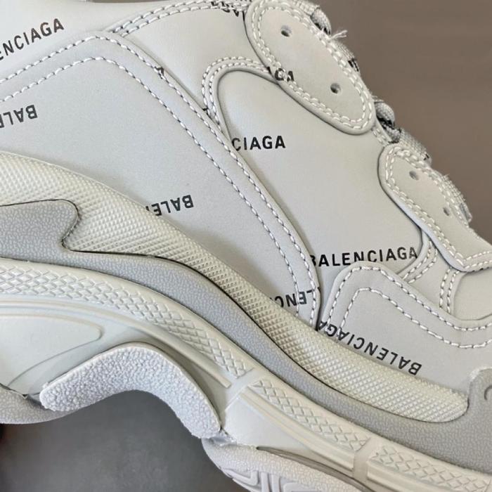 Balenciaga Triple S Allover Logo White