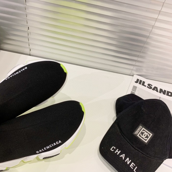 Balenciaga Speed Trainer Black White Neon 2019
