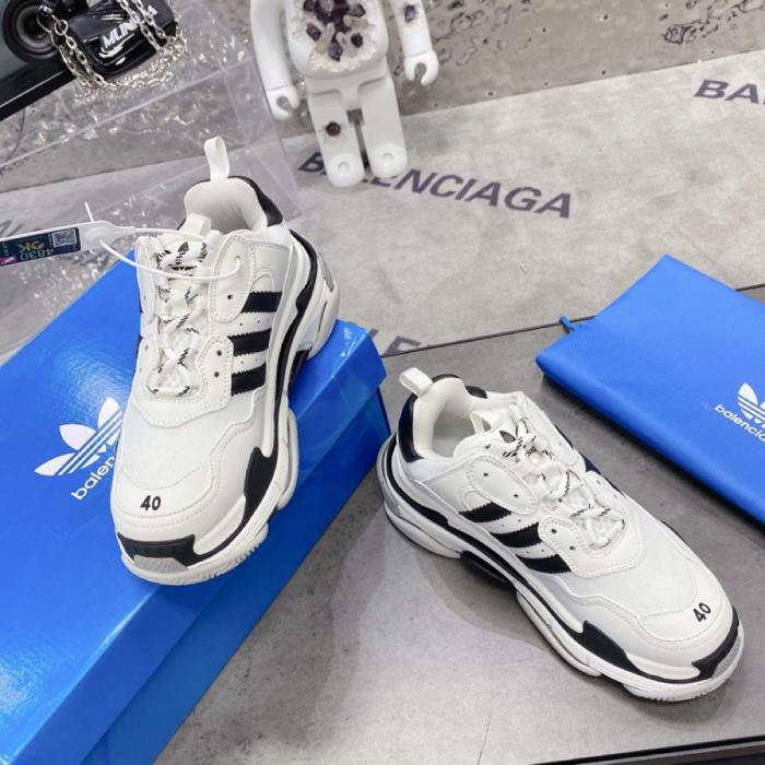 Balenciaga x adidas Triple S White Black