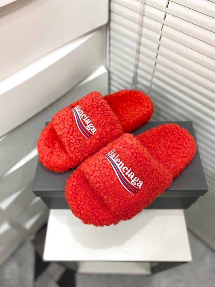 Balenciaga Furry Slide Red 654747W2DO16596