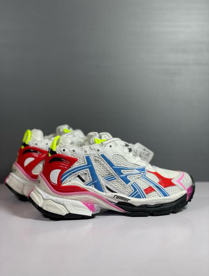 Balenciaga Runner Sneakers 'White Blue Red Mesh And Nylon'