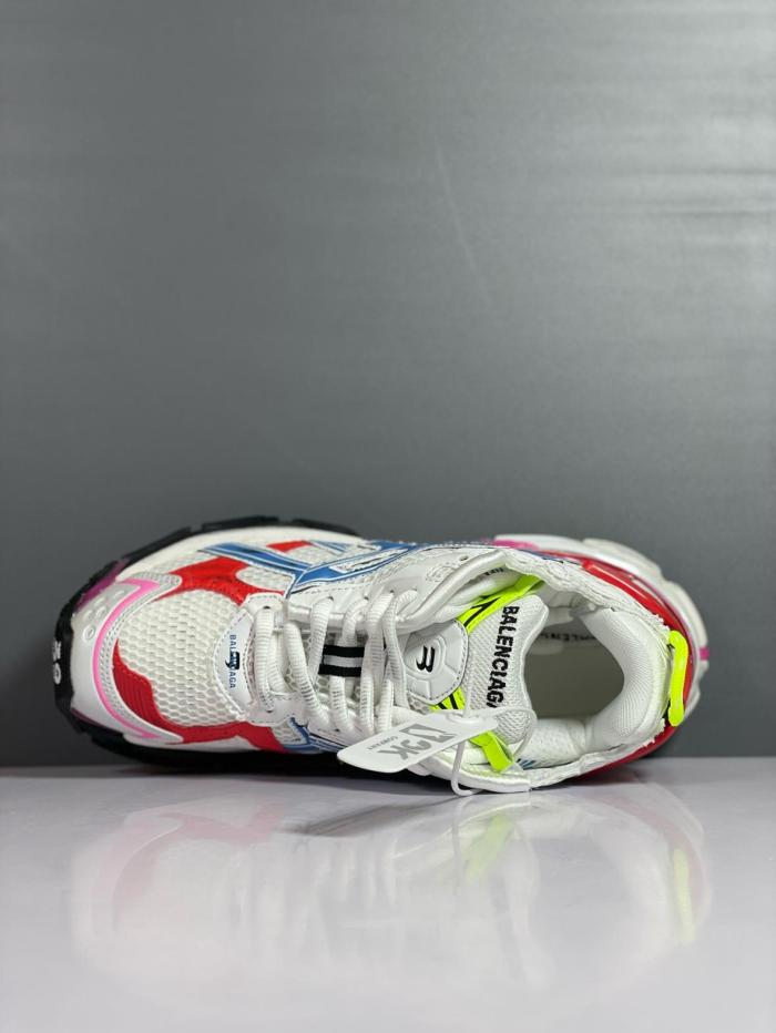 Balenciaga Runner Sneakers 'White Blue Red Mesh And Nylon'