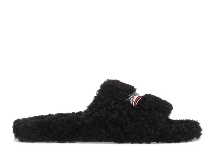 Balenciaga Furry Slide Black 654747W2DO11096