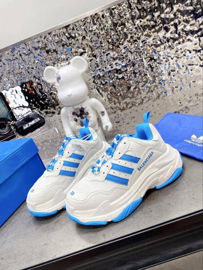 Balenciaga x adidas Triple S White Blue