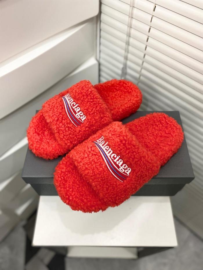 Balenciaga Furry Slide Red 654747W2DO16596