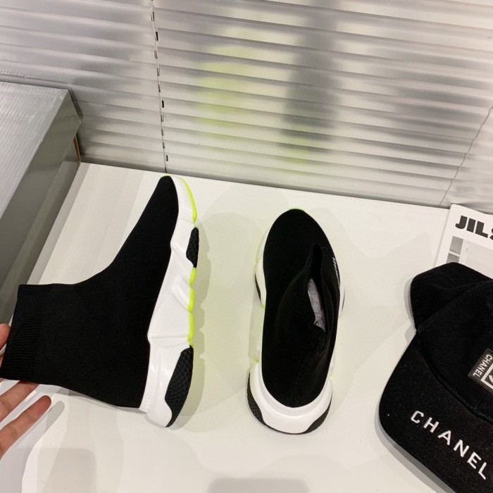 Balenciaga Speed Trainer Black White Neon 2019