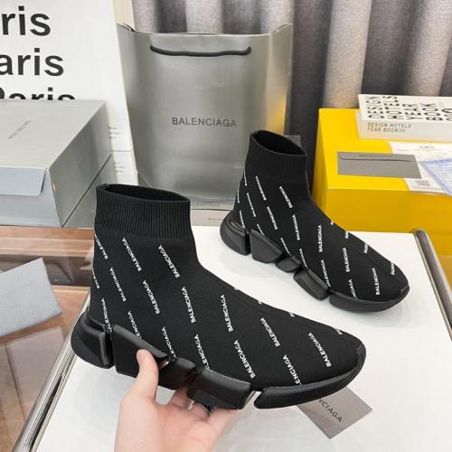 Balenciaga Speed Trainer 2.0 All Over Logo Black White