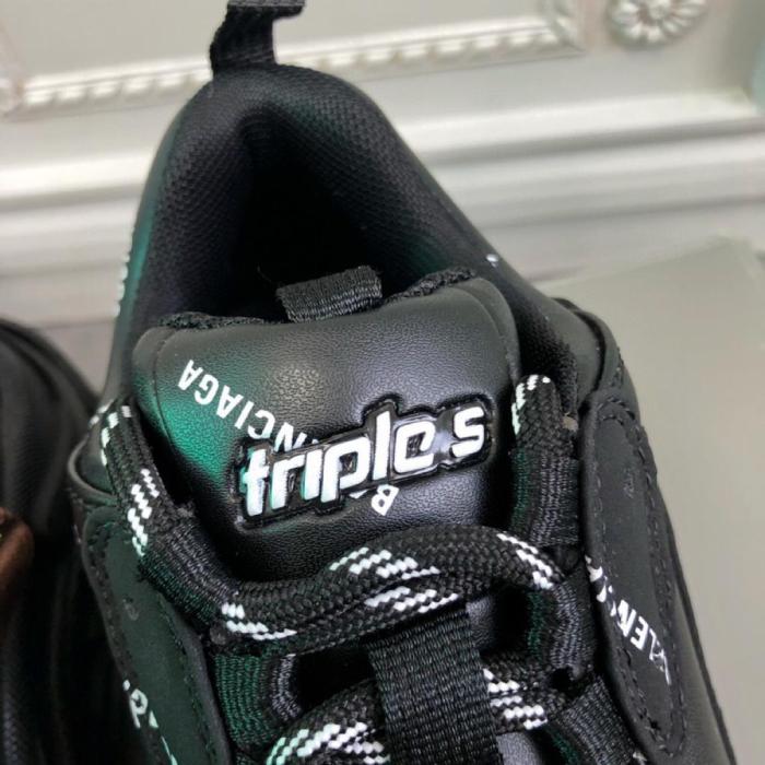 Balenciaga Triple S Allover Logo Black