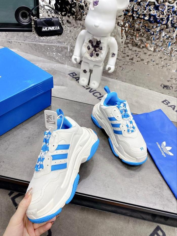 Balenciaga x adidas Triple S White Blue