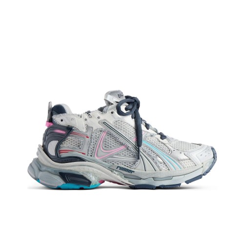Balenciaga Runner Mesh Panelled Lace Up Sneakers Women's Gray