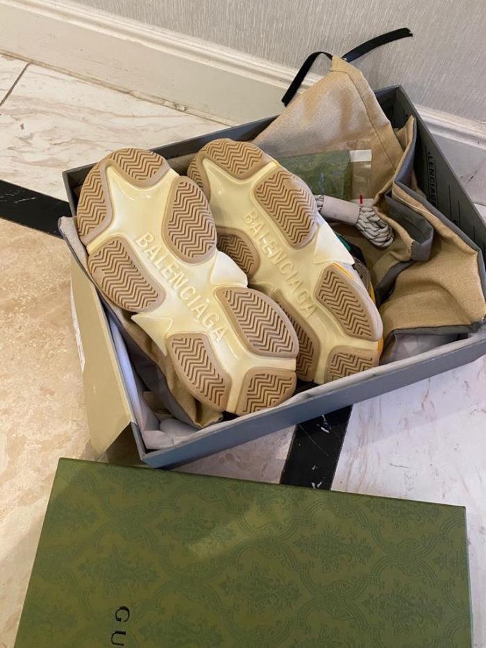 Gucci x Balenciaga The Hacker Project Triple S Beige Green Yellow