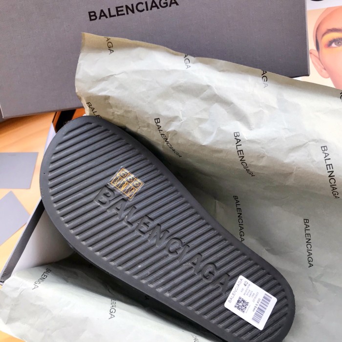 Balenciaga Rubber Slides 'Stripe Logo Piscine - Black'