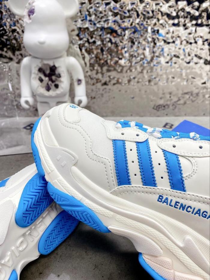 Balenciaga x adidas Triple S White Blue
