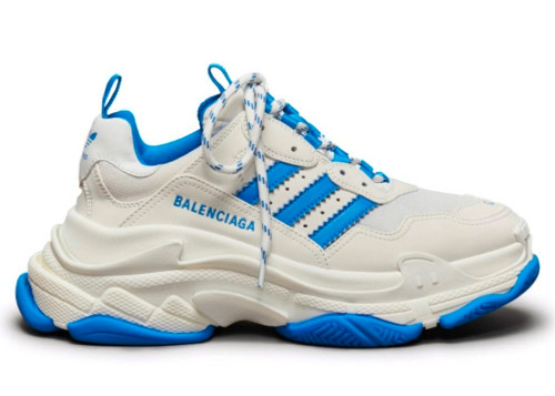 Balenciaga x adidas Triple S White Blue