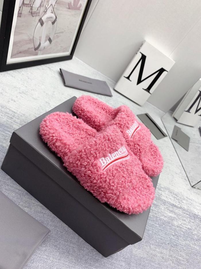 Balenciaga Furry Slide Pink 654261WBDZ05096